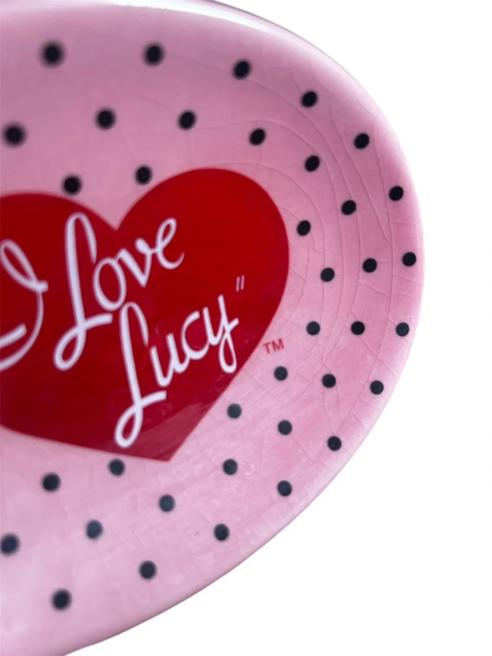 2006 Pink, Polka-dotted “I Love Lucy” Soap Dish